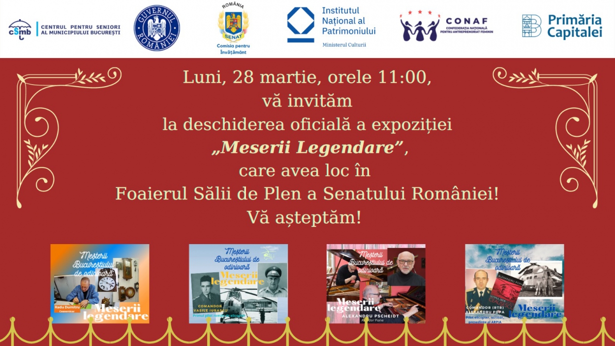 INP recomandă expoziția „Meserii Legendare” și atelierele tematice organizate pentru tânăra generație în cadrul proiectului CSMB