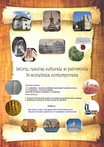Masterul Istorie, resurse culturale şi patrimoniu în societatea contemporană, Facultatea de Istorie, Universitatea din Bucureşti